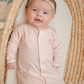 Girl's Pink Day Gown with Bow Embroidery