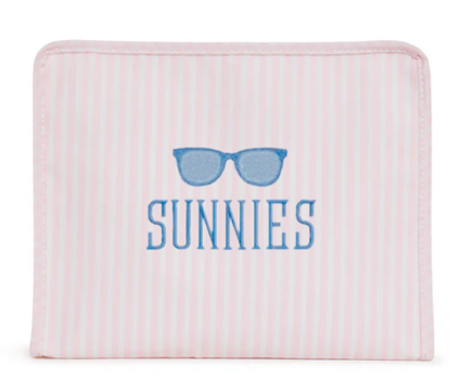 Medium Roadie Zip Pouch, Pink Pimlico Stripe