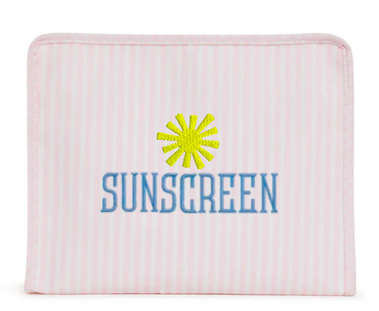 Medium Roadie Zip Pouch, Pink Pimlico Stripe