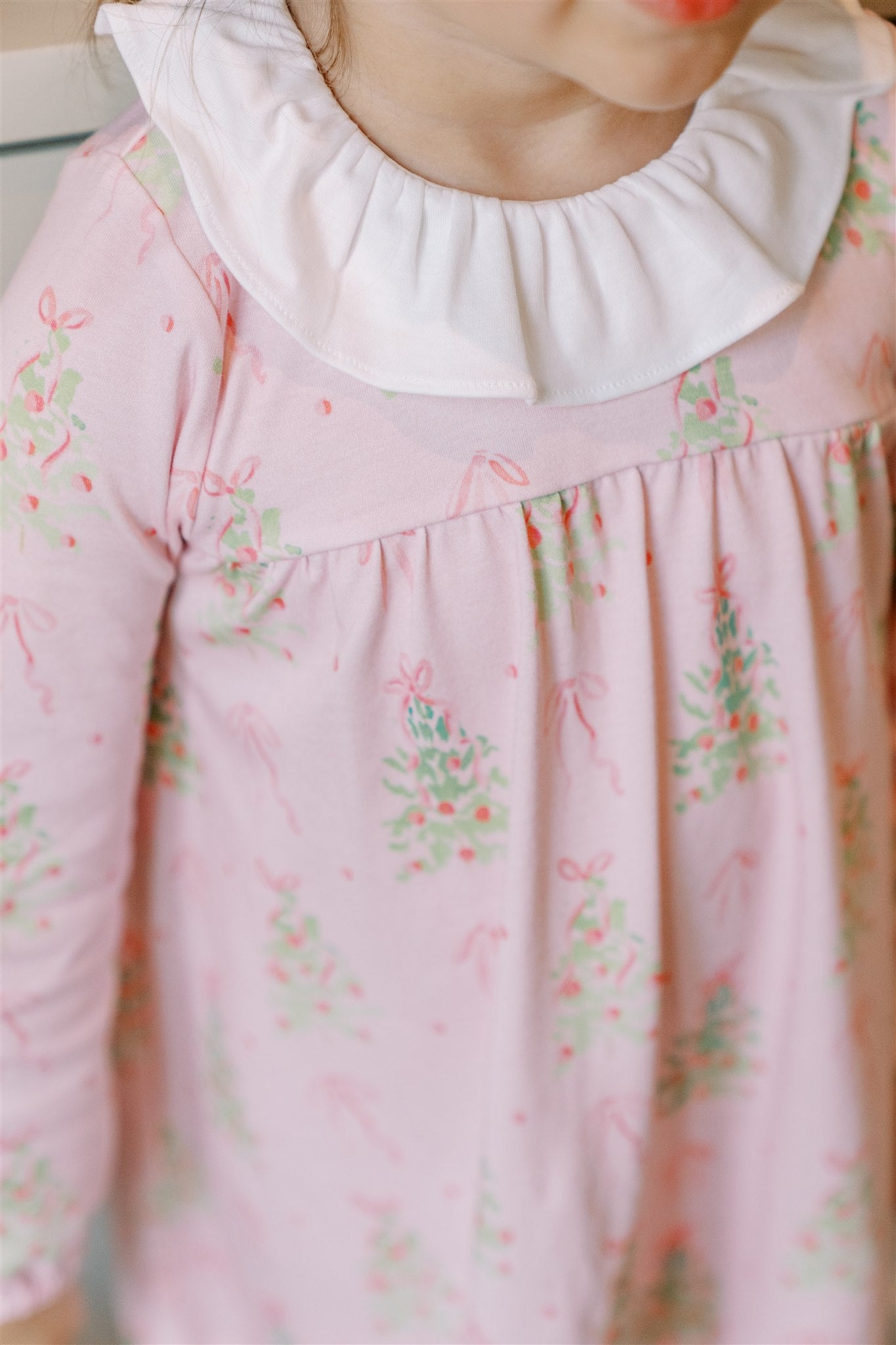 Pink Tinsel Long Sleeve Girl Dress