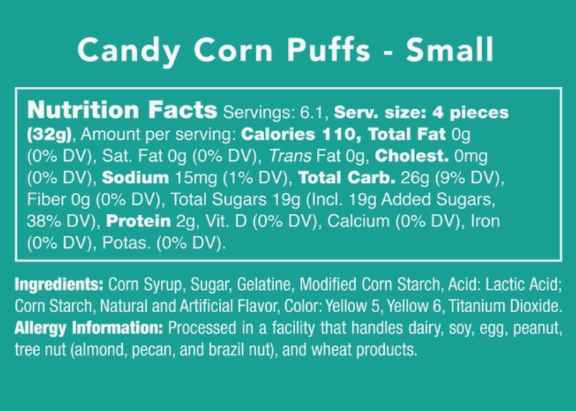 Candy Corn Puffs Gummy Marshmallow Candy