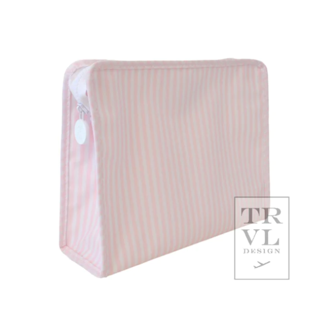 Large Roadie Pouch, Pink Pimlico Stripe