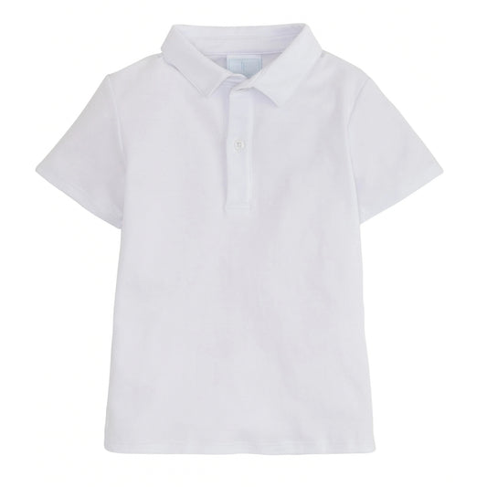 Short Sleeve Solid Polo Shirt, White
