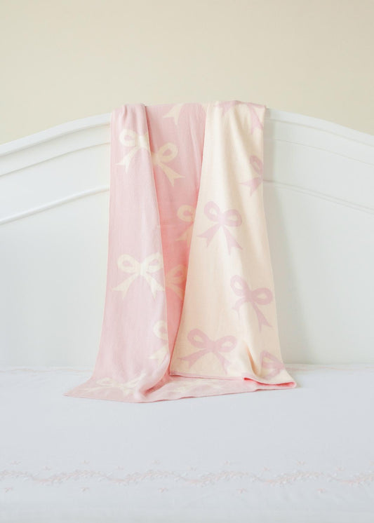 Pink Bow Nursery Blanket