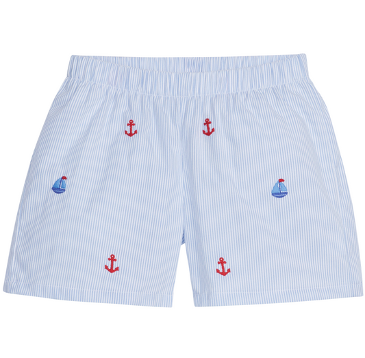Nautical Embroidered Basic Shorts