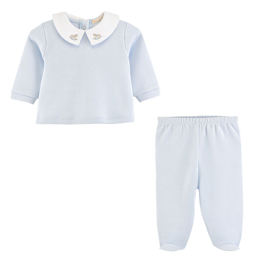 English Knot Top And Pant Set, Rocking Horse