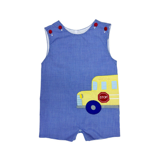 School Bus Ashton Shortall, Royal Blue Mini Gingham