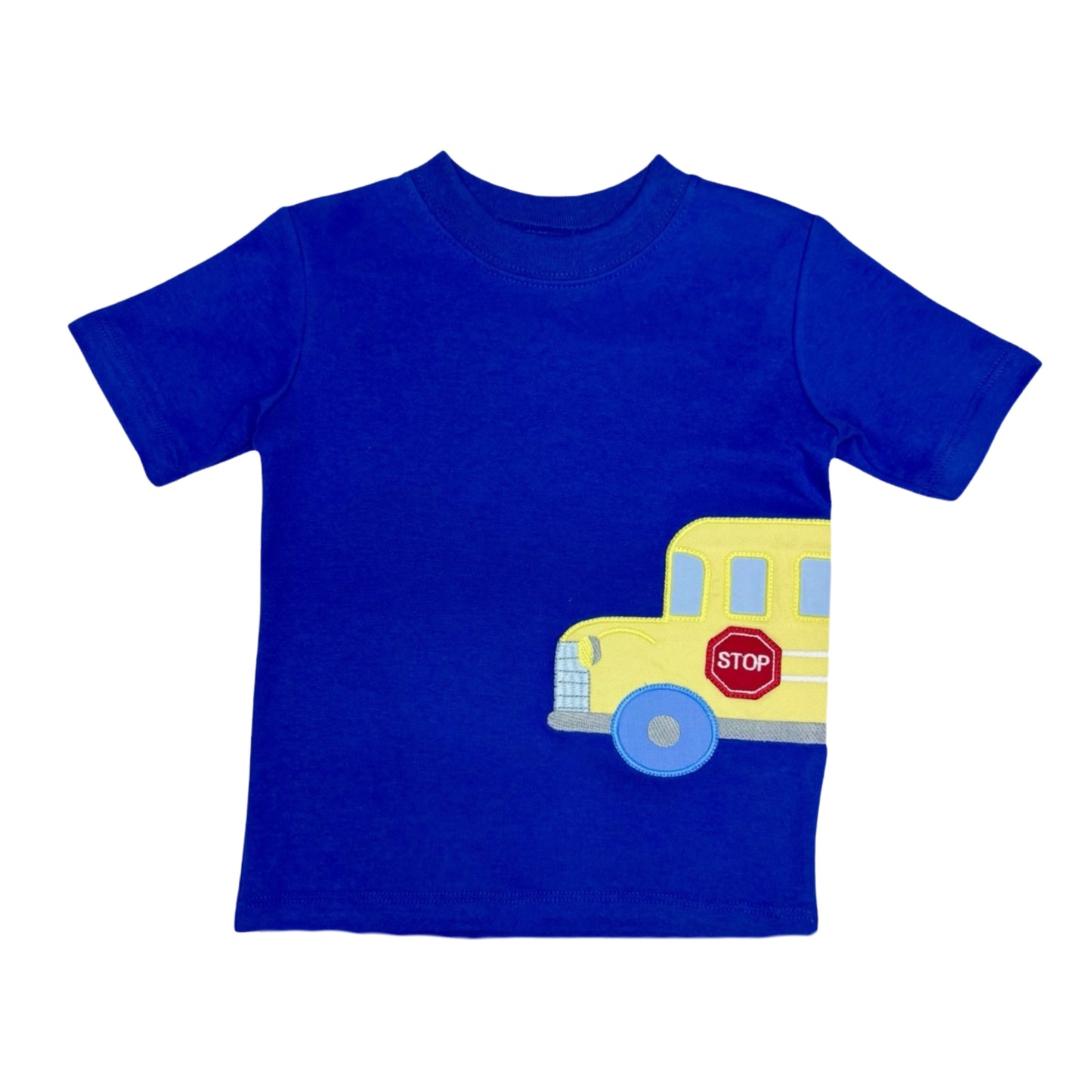 School Bus Harry's Play Tee, Royal Blue Knit