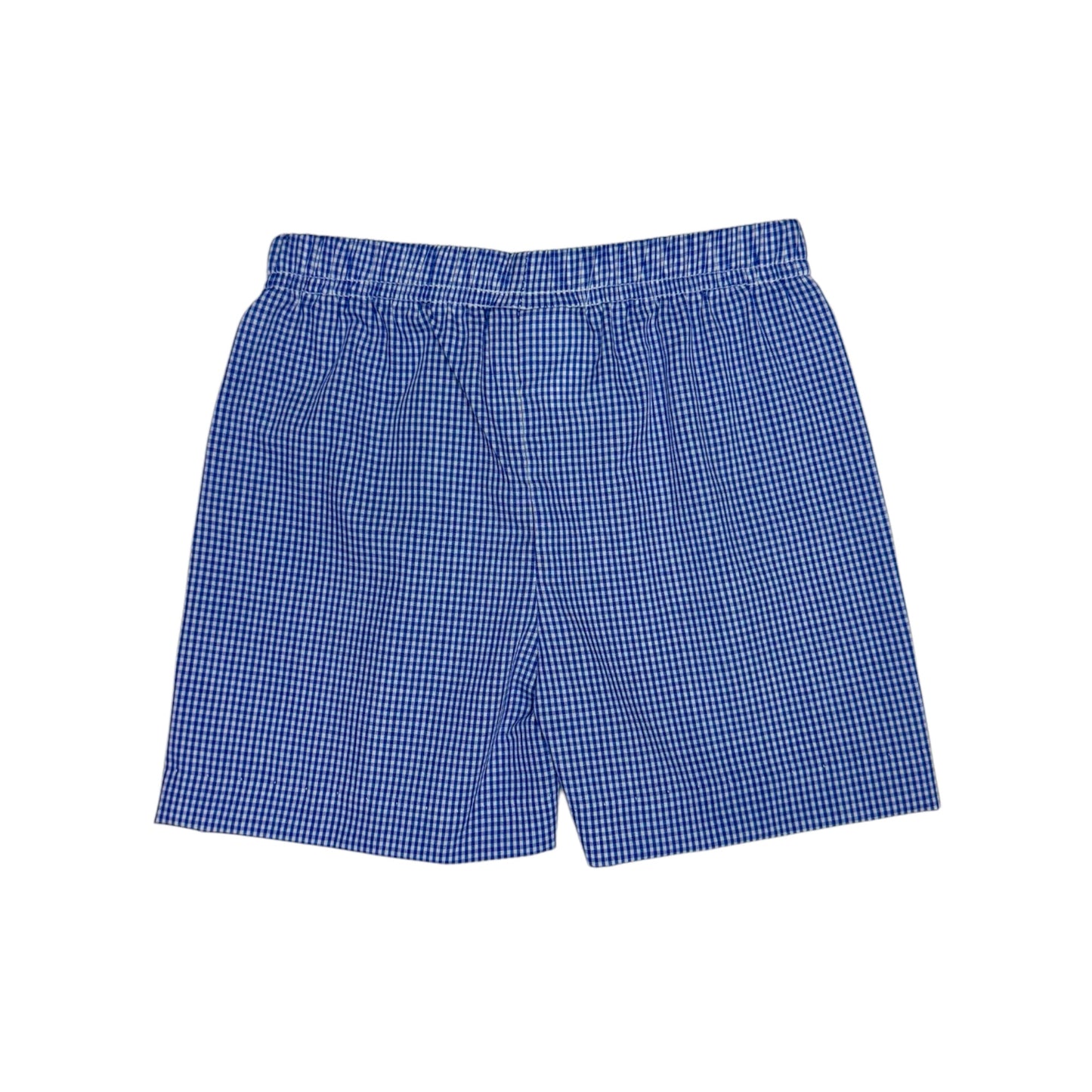 School Bus Leo Short, Royal Blue Mini Gingham