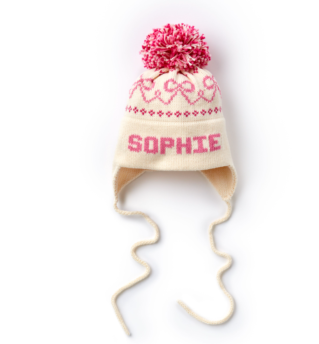 Ear Flap Hat with Name, Bow (online only)