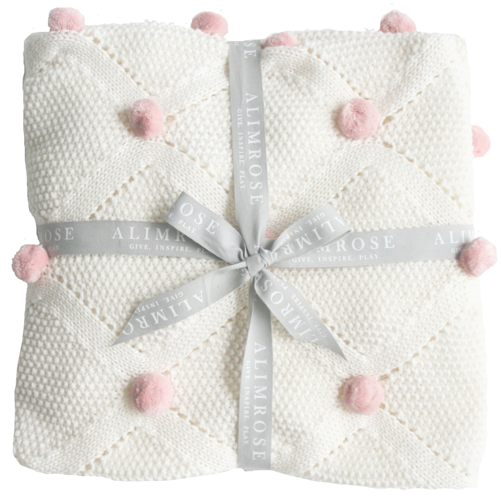 Baby blanket discount with pom poms