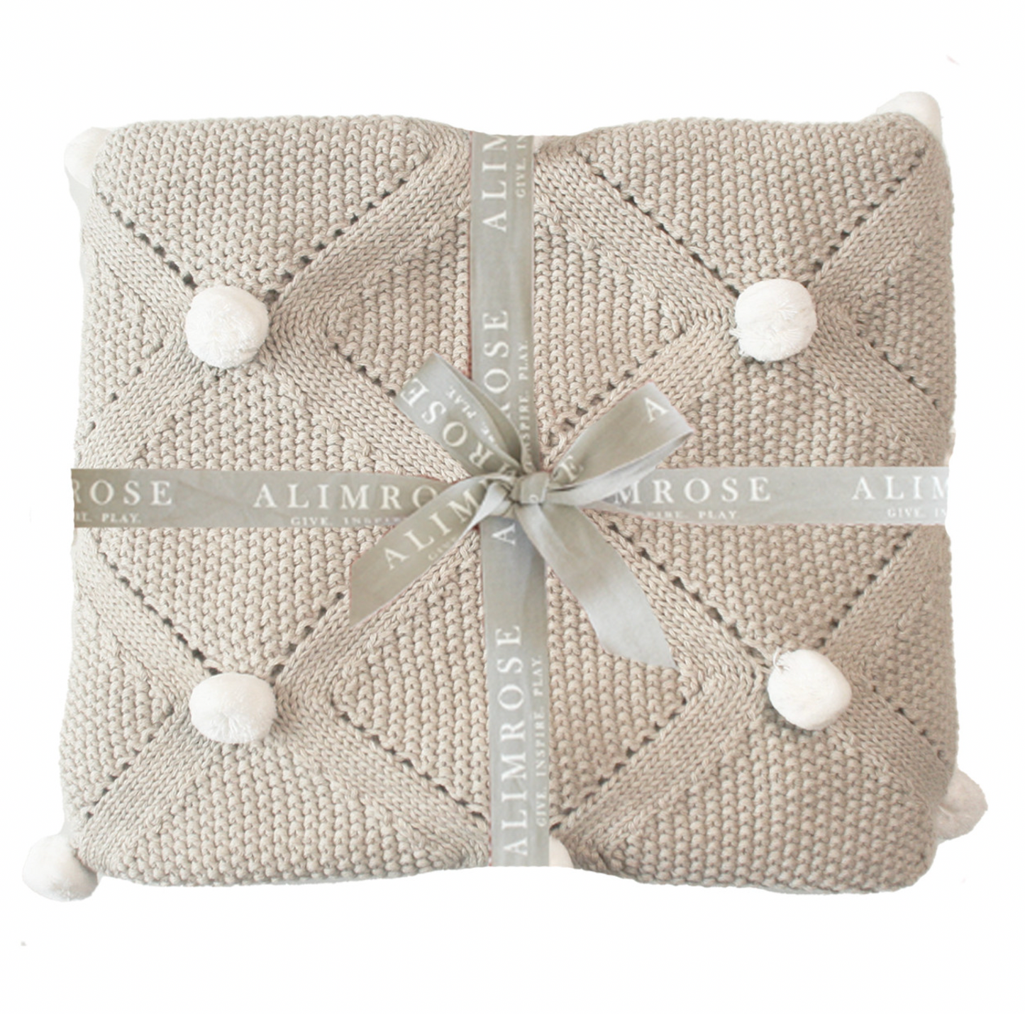 Pom Pom Baby Blanket Latte
