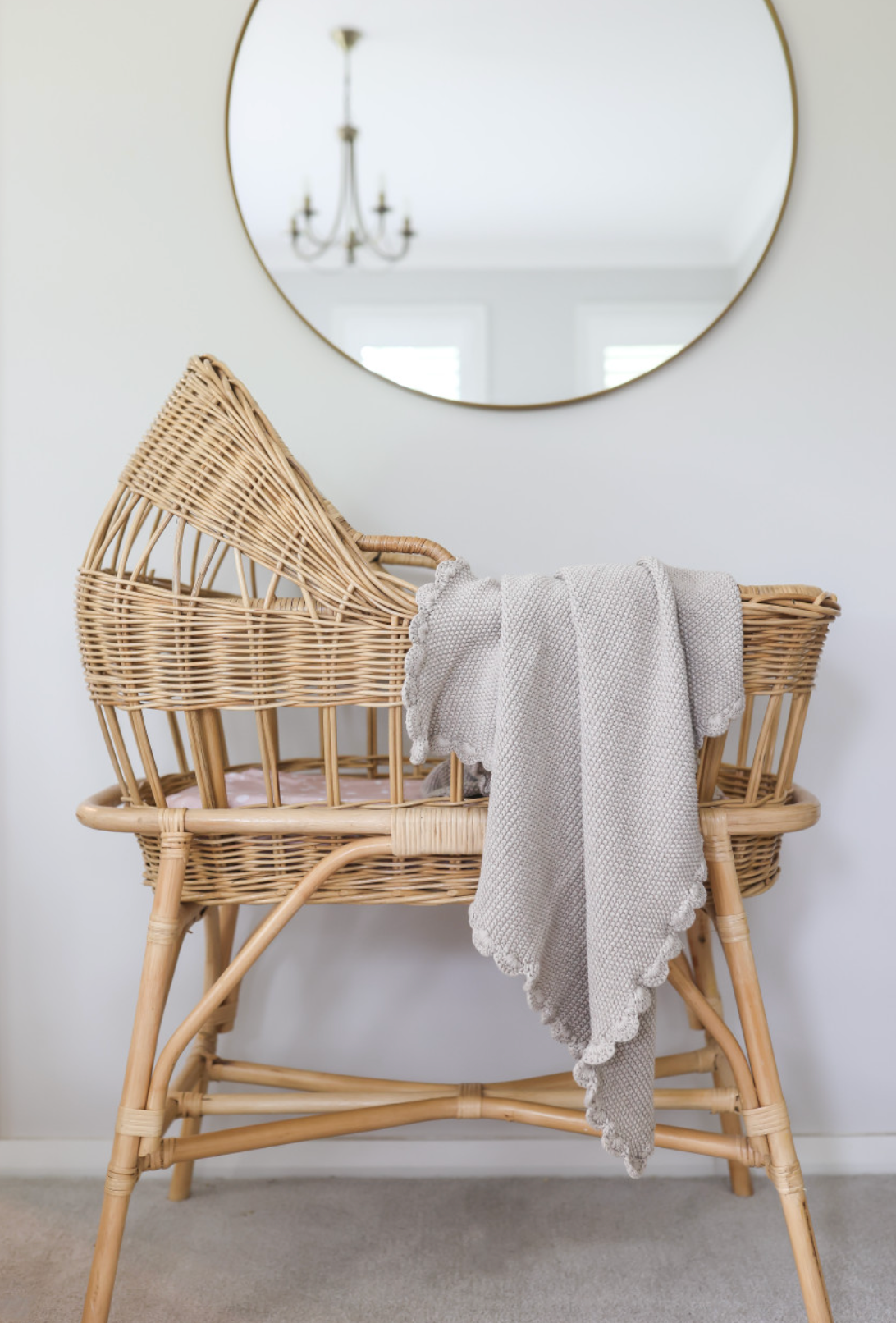 Mini Moss Stitch Blanket Latte