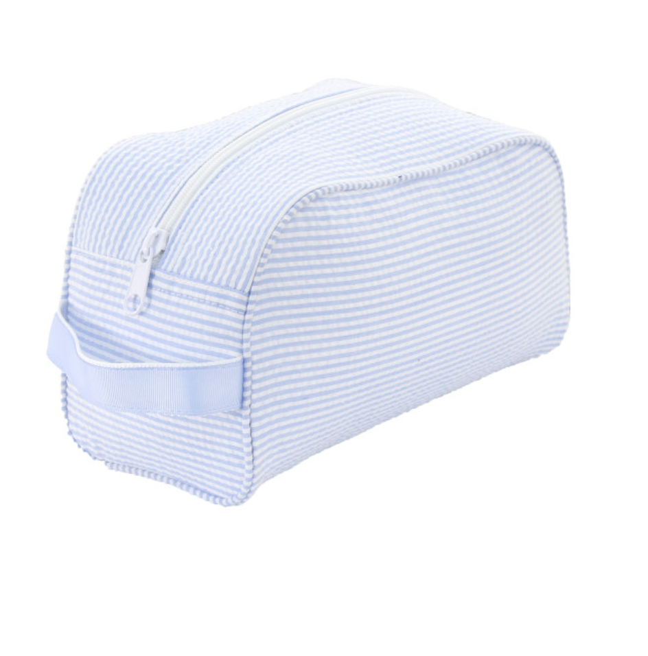 Seersucker Traveller Pouch, Blue