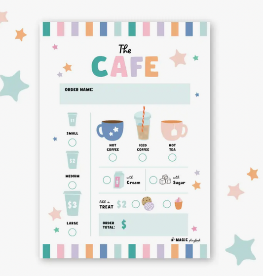 The Cafe Pretend Play Notepad