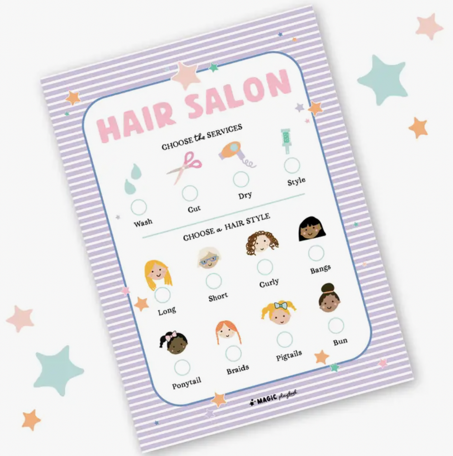 Hair Salon Pretend Play Notepad
