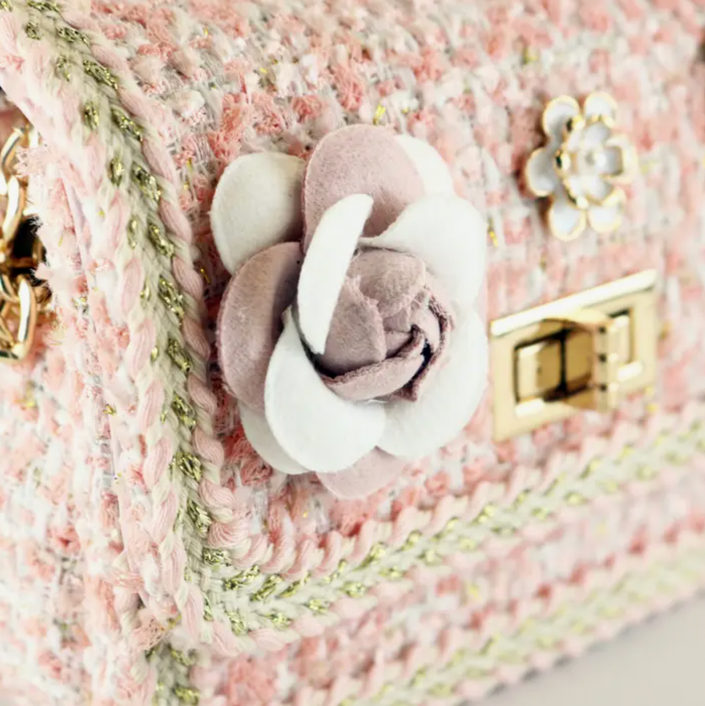 Floral & Charms Tweed Purse