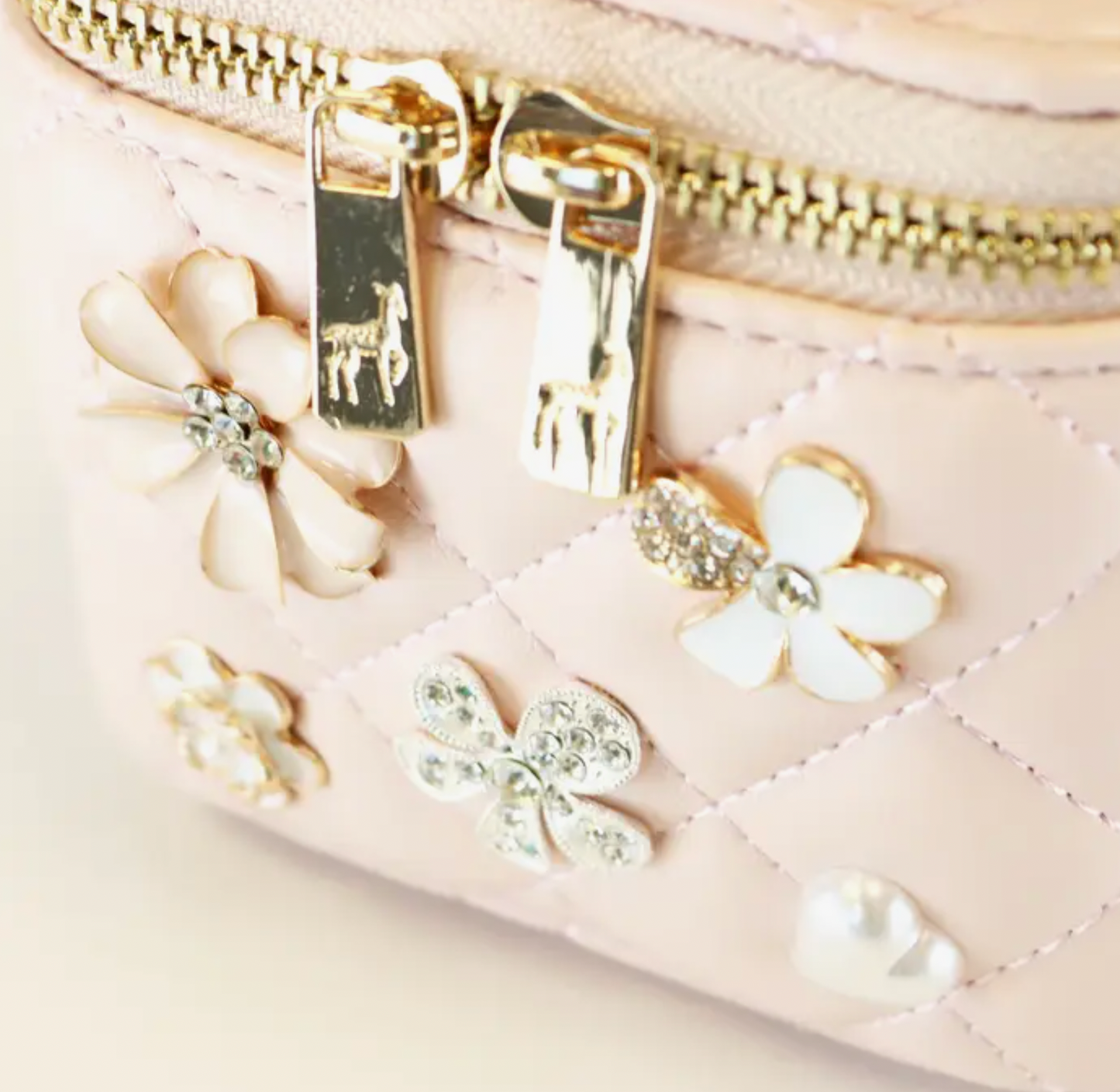 Quilted Top-Handle Bag w/ Charms