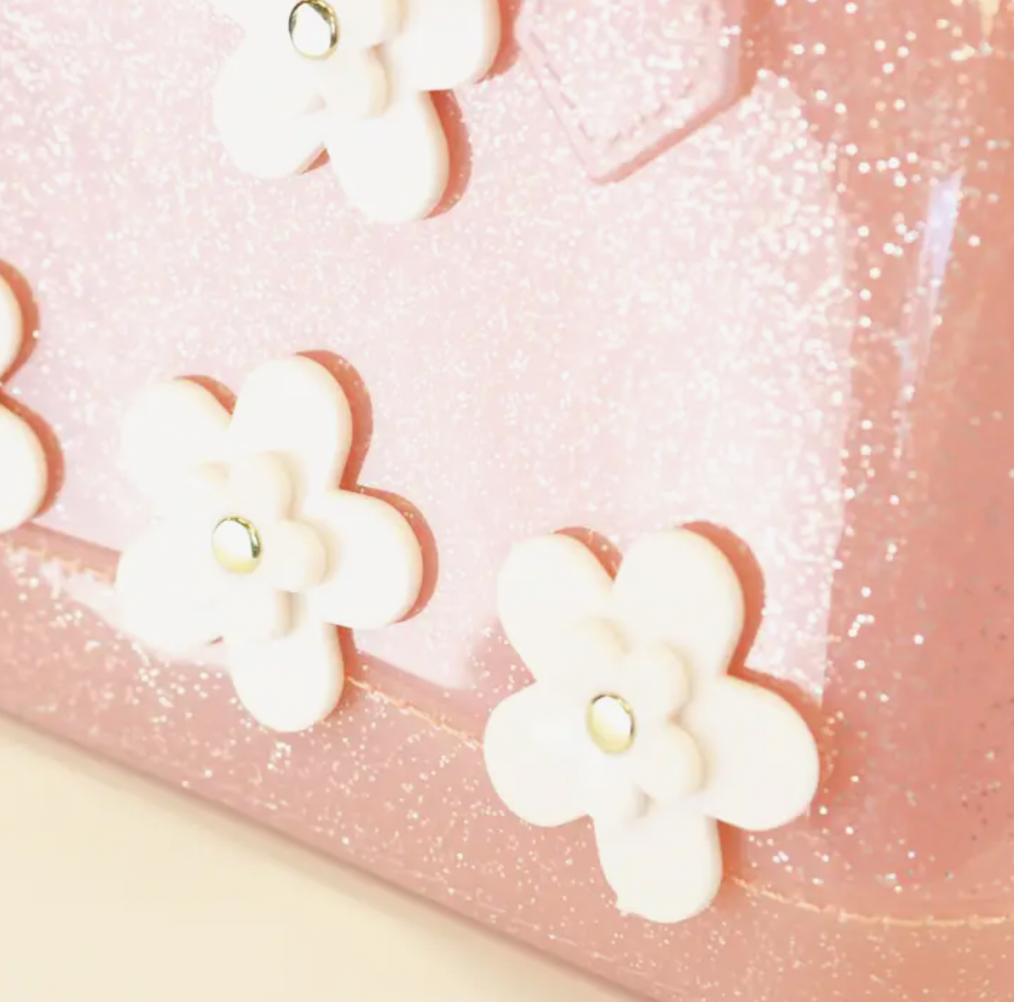Pink Floral Jelly Bowling Bag