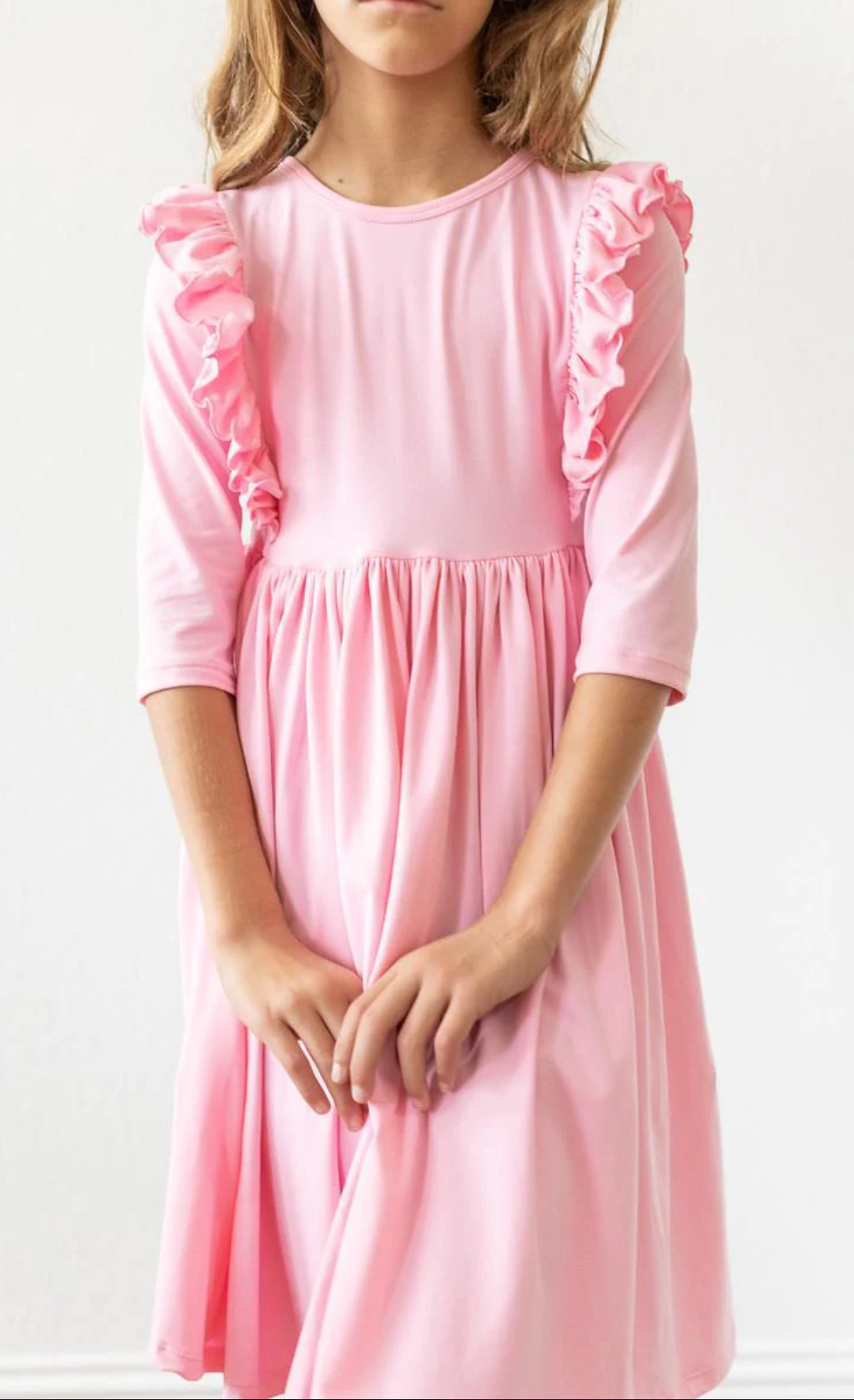 Bubblegum Pink Ruffle Twirl Dress