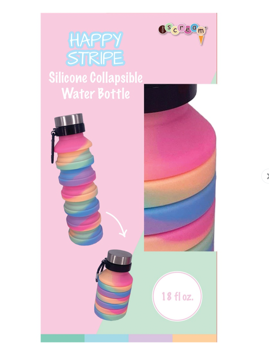 Happy Stripe Collapsible Water Bottle