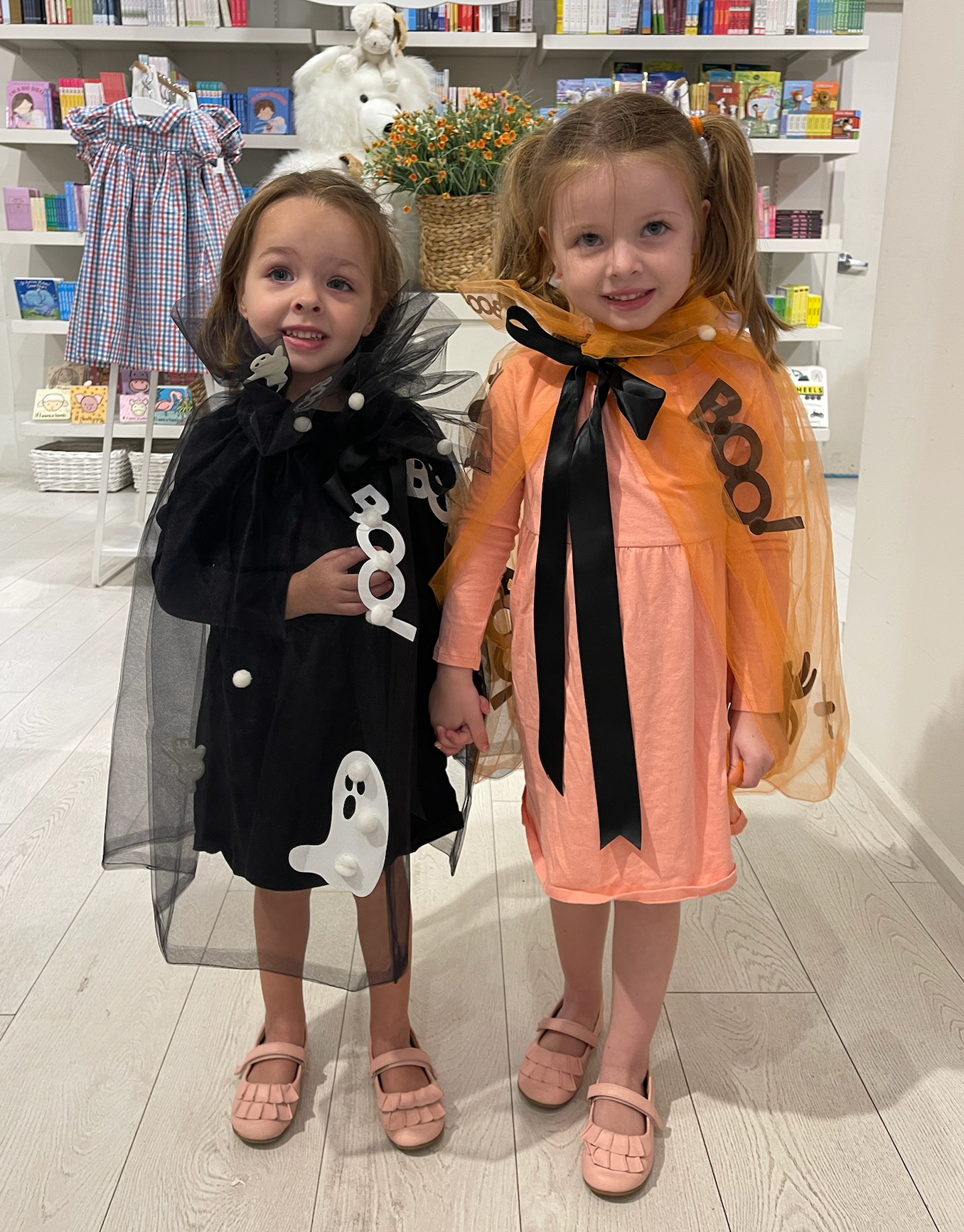 Child's Halloween Cape, Boo & Ghosts, Black