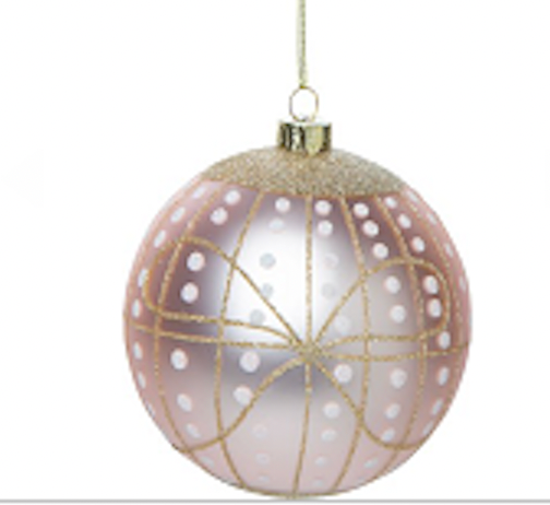 Ornament, Matte Pink & Gold