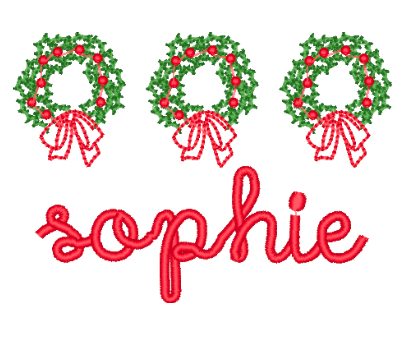 Santa Sack, Girl Wreath Monogram