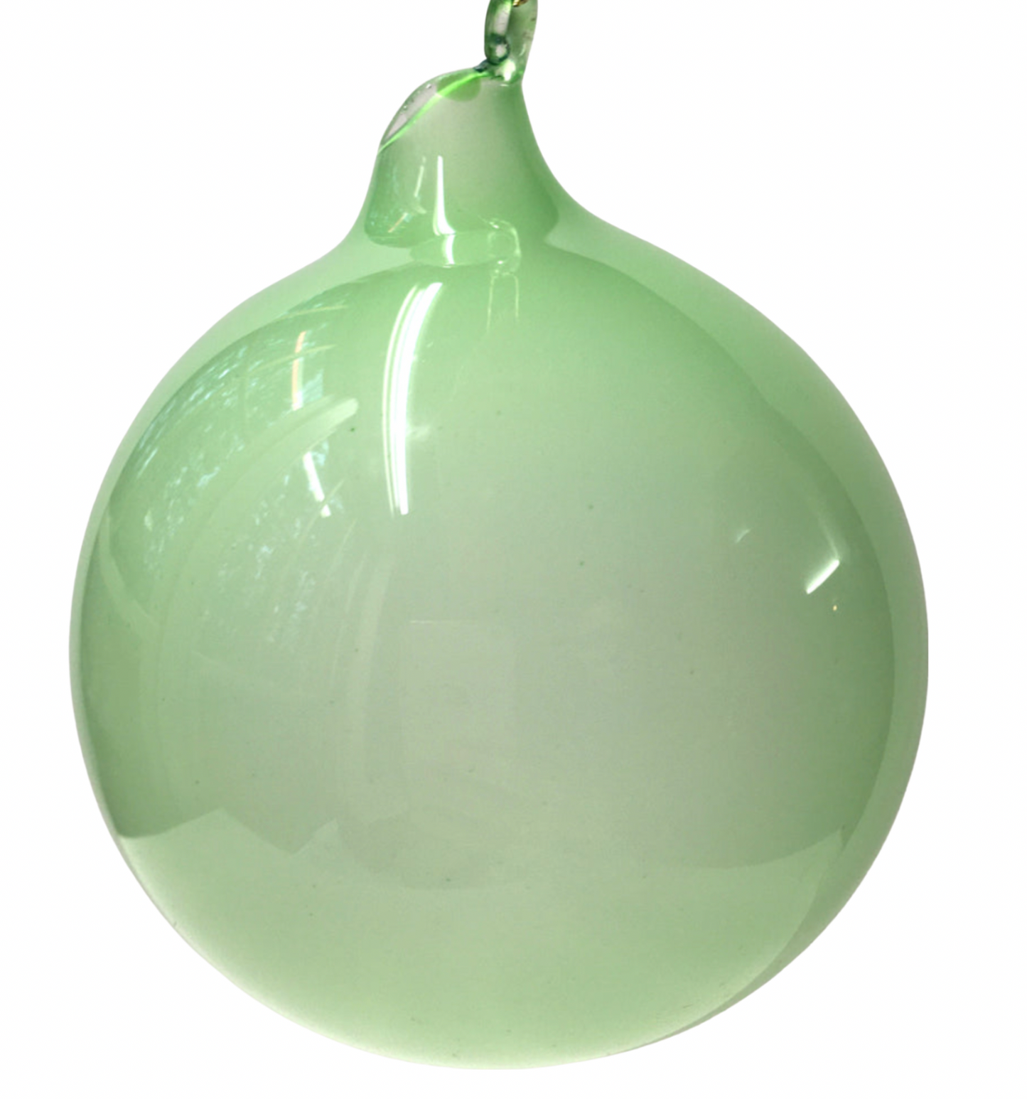 Jim Marvin Ornament, Glass Ball 6" Light Green