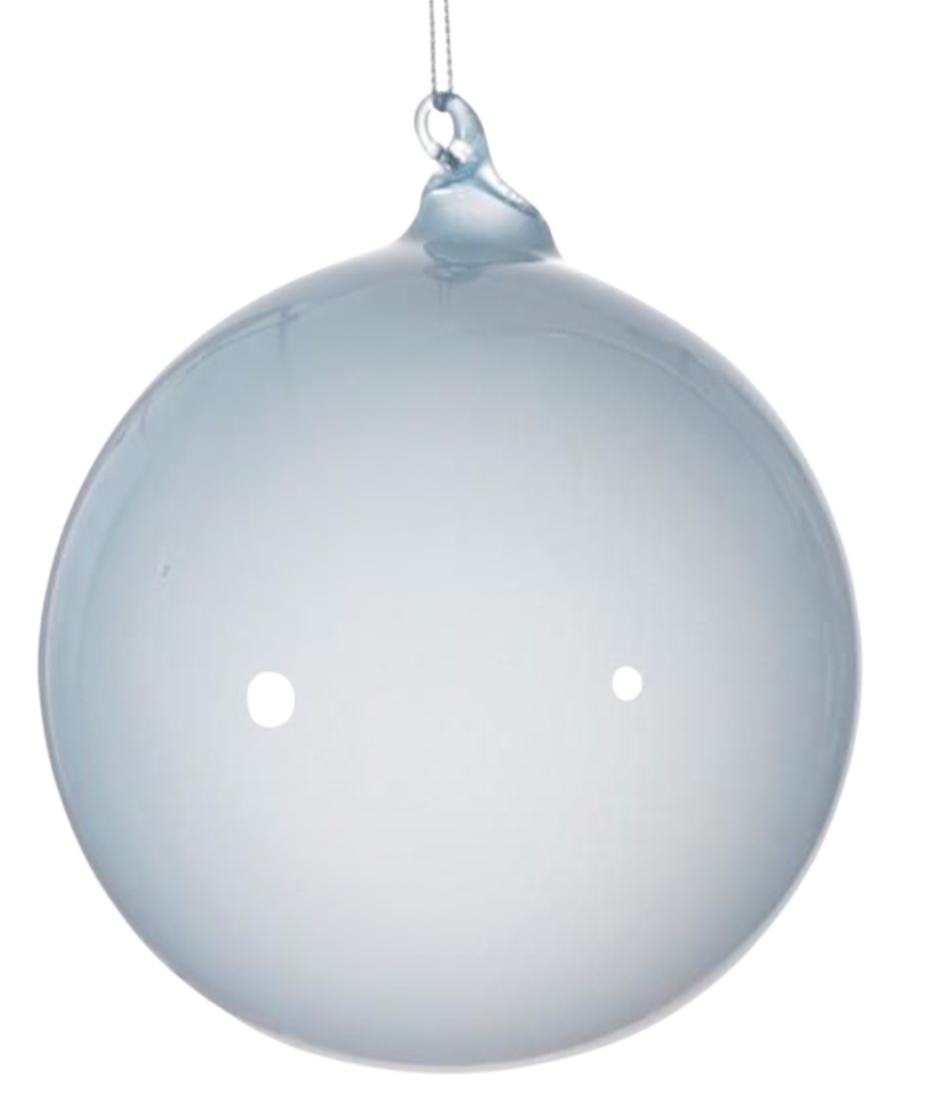 Jim Marvin Ornament, Glass Ball 4.5" Denim Light Blue