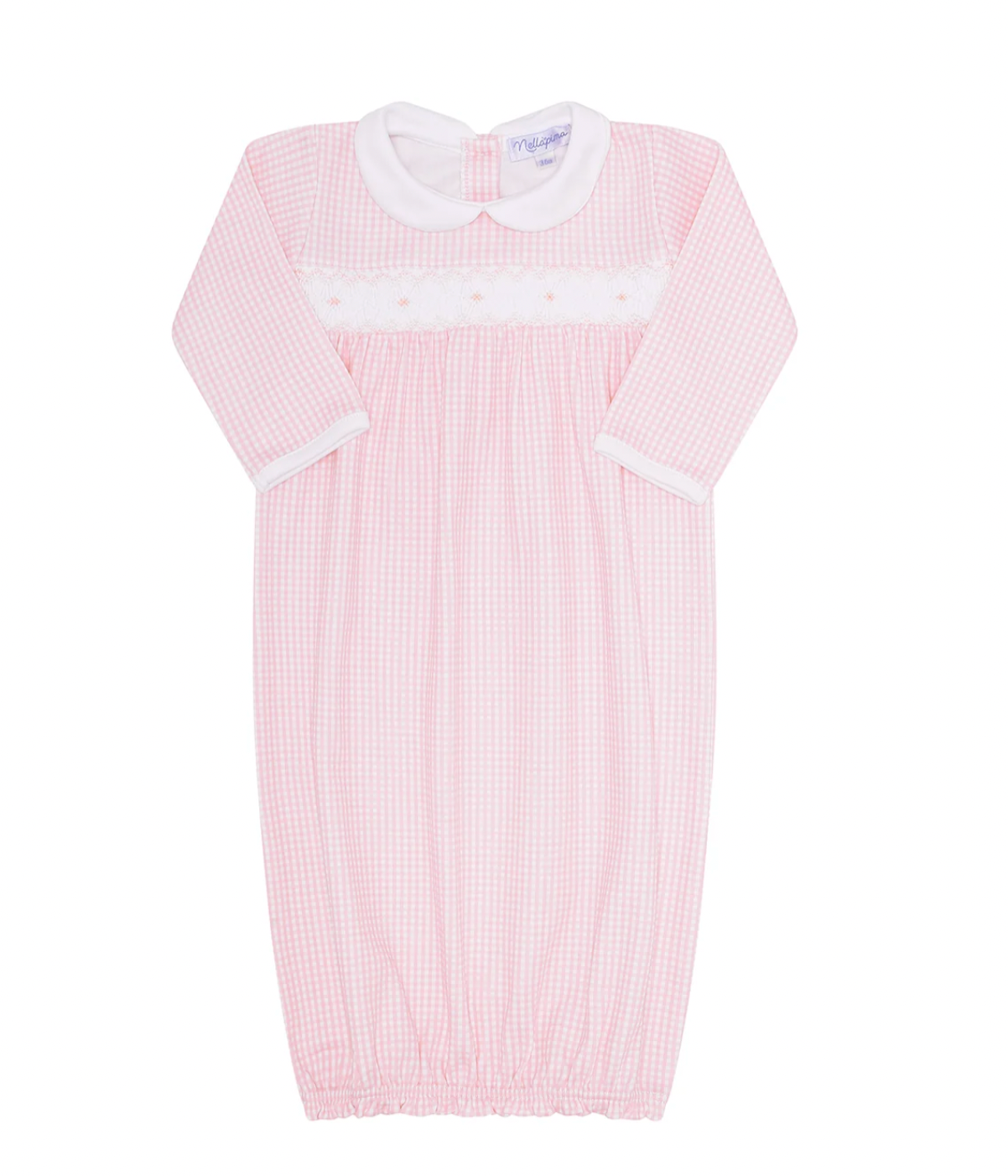 Pink Gingham Baby Gown