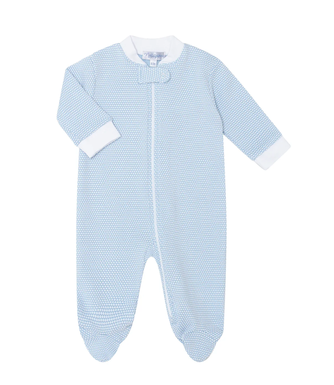 Blue Bubble Zippered Footie