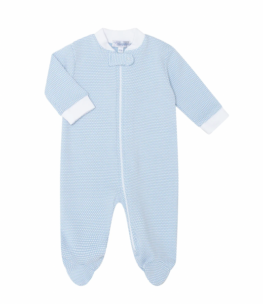 Blue Bubble Zippered Footie