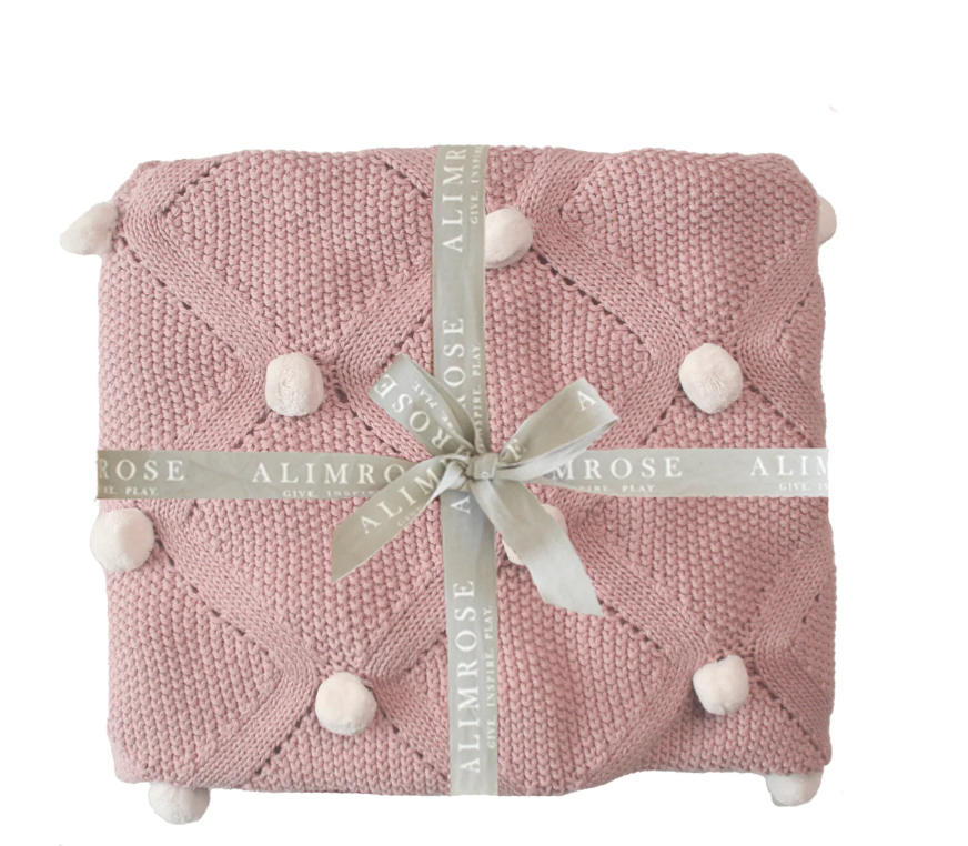 Pom Pom Baby Blanket Petal Pink Baby Braithwaite