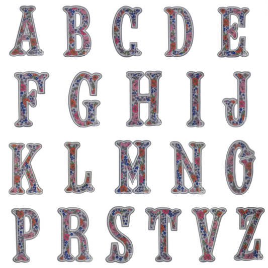 Applique Letters, Garden Floral  (sold individually- only works with TRVL coated items)