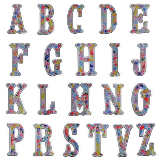 Applique Letters, Meadow Floral  (sold individually- only works with TRVL coated items)
