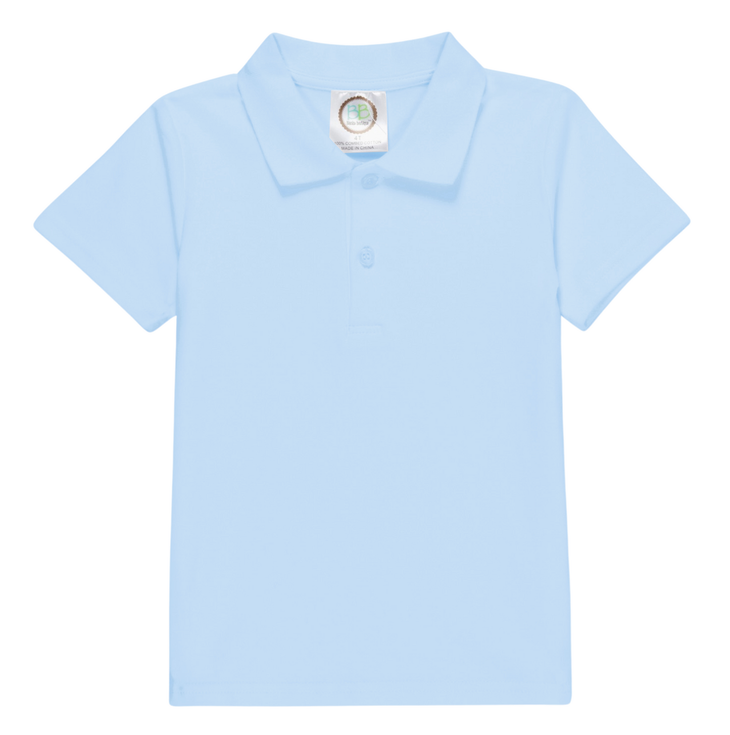 Boy's Short Sleeve Polo Shirt, Light Blue