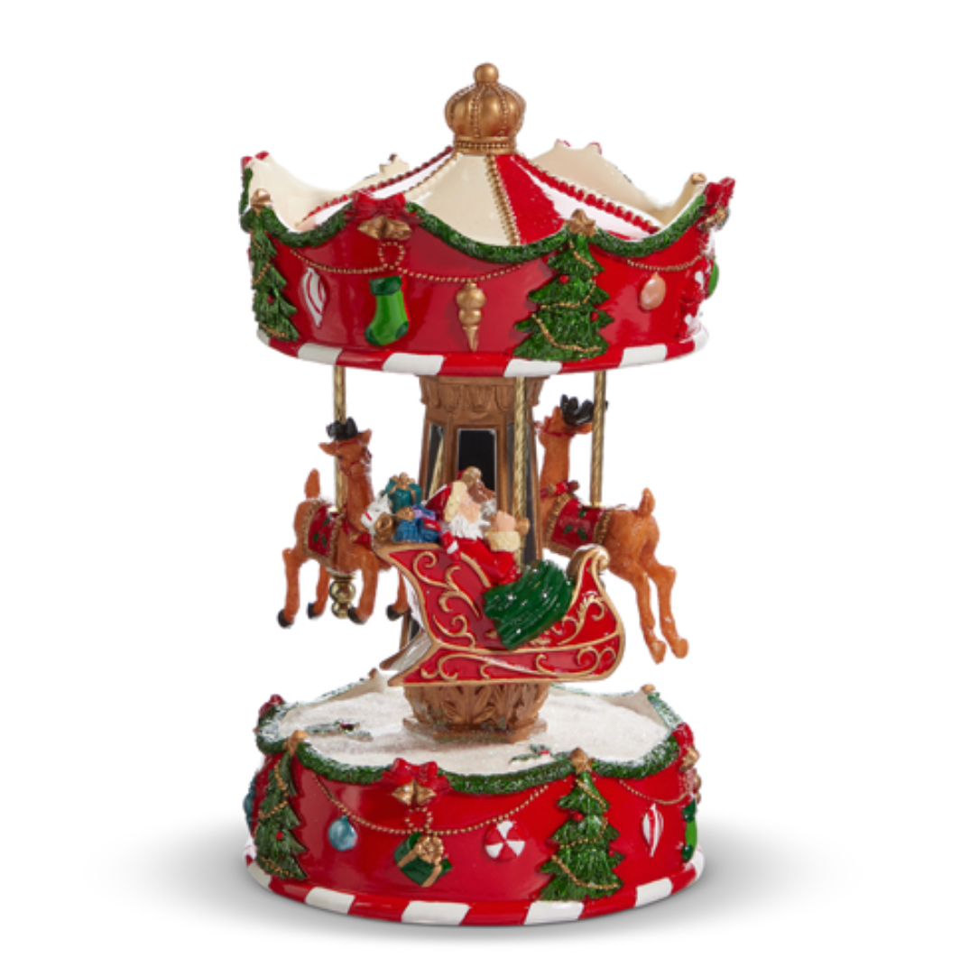 Animated Musical Santa's Sleigh Carousel