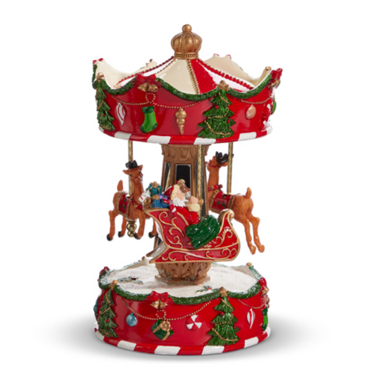 Animated Musical Santa's Sleigh Carousel