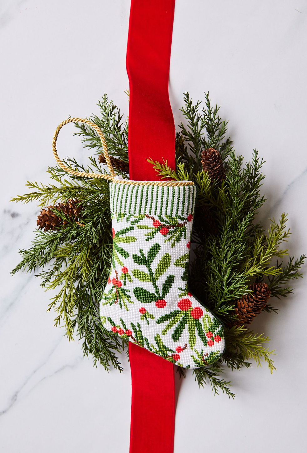 Heirloomed Berries and Boughs Stocking- verified