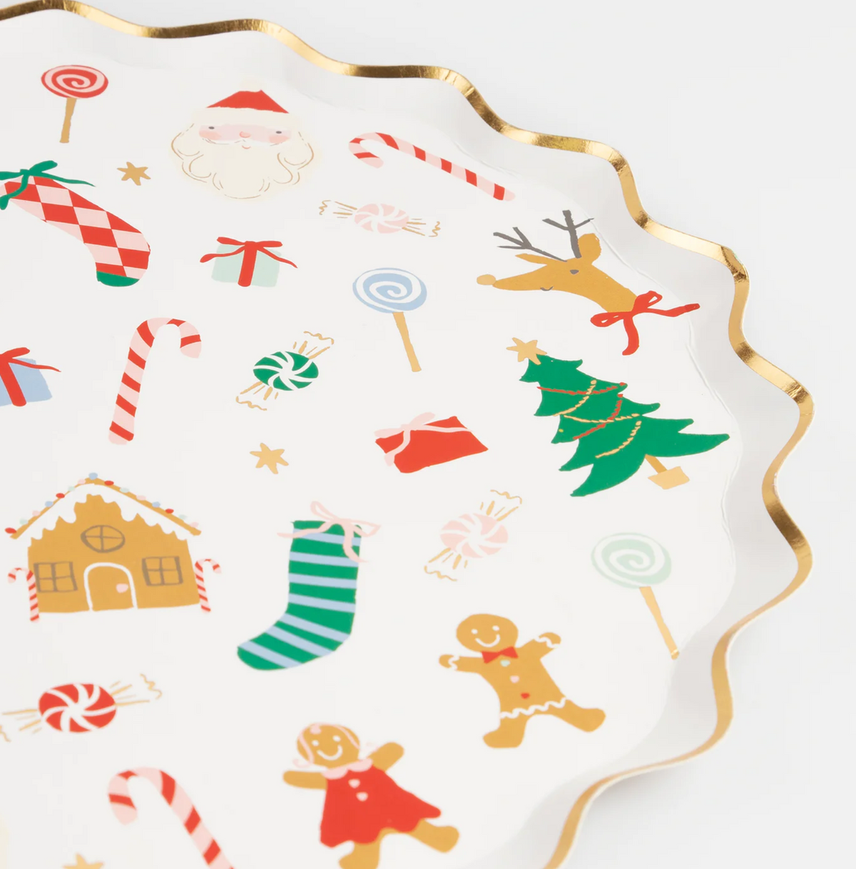 Jolly Christmas Dinner Paper Plates, Set of 8