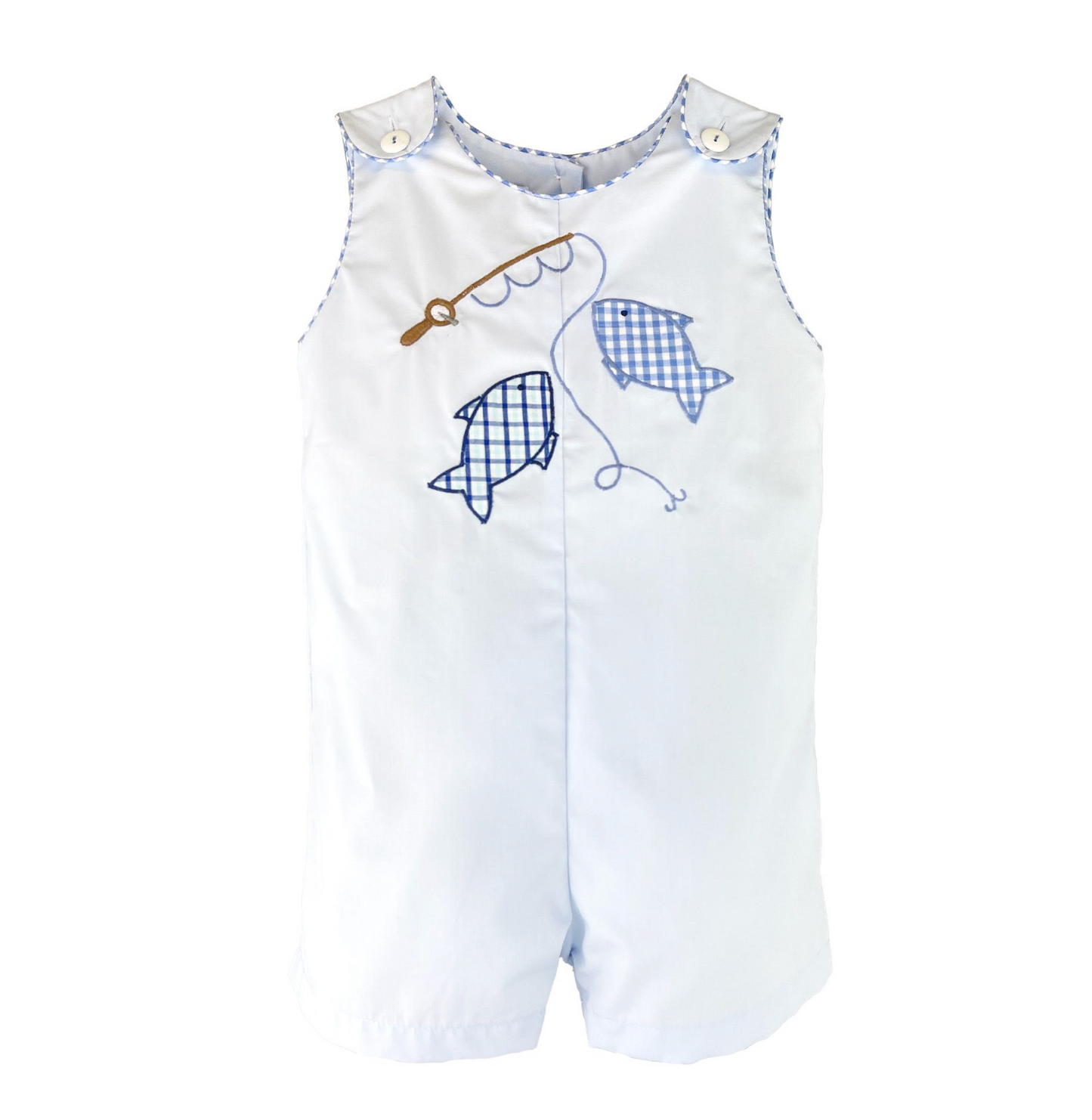 Blue John John with Fishing Applique