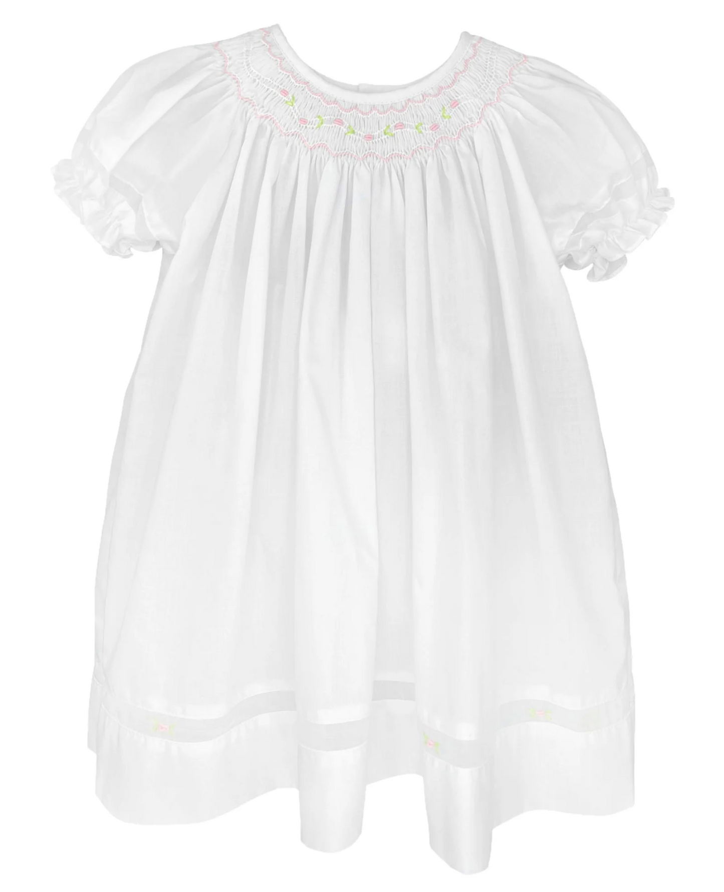 White Bishop Smocked Daygown Dress