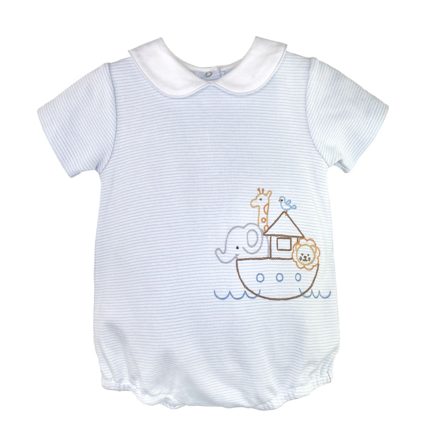 Noah's Ark Knit Striped Short Sleeve Knit Bubble