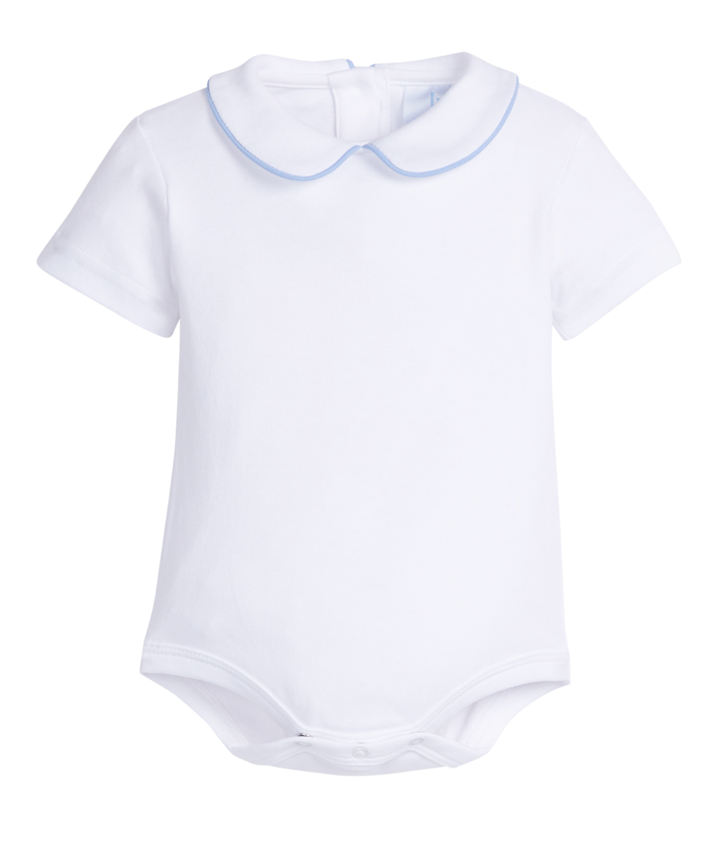 Piped Peter Pan Short Sleeve Onesie