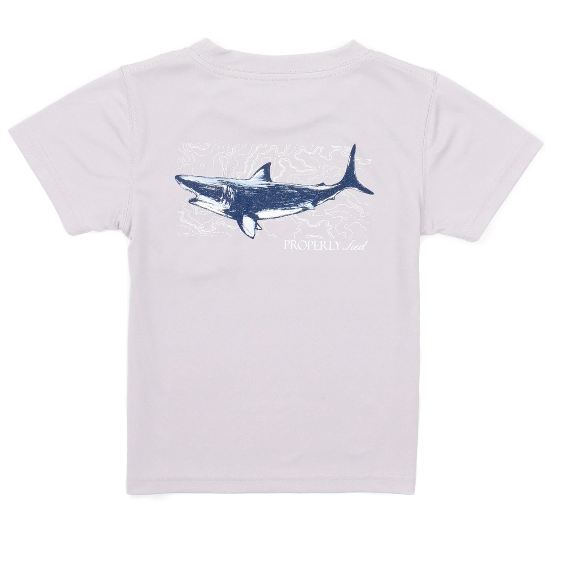 Boys Performance Short Sleeve Tee, Topo Shark Ice Grey