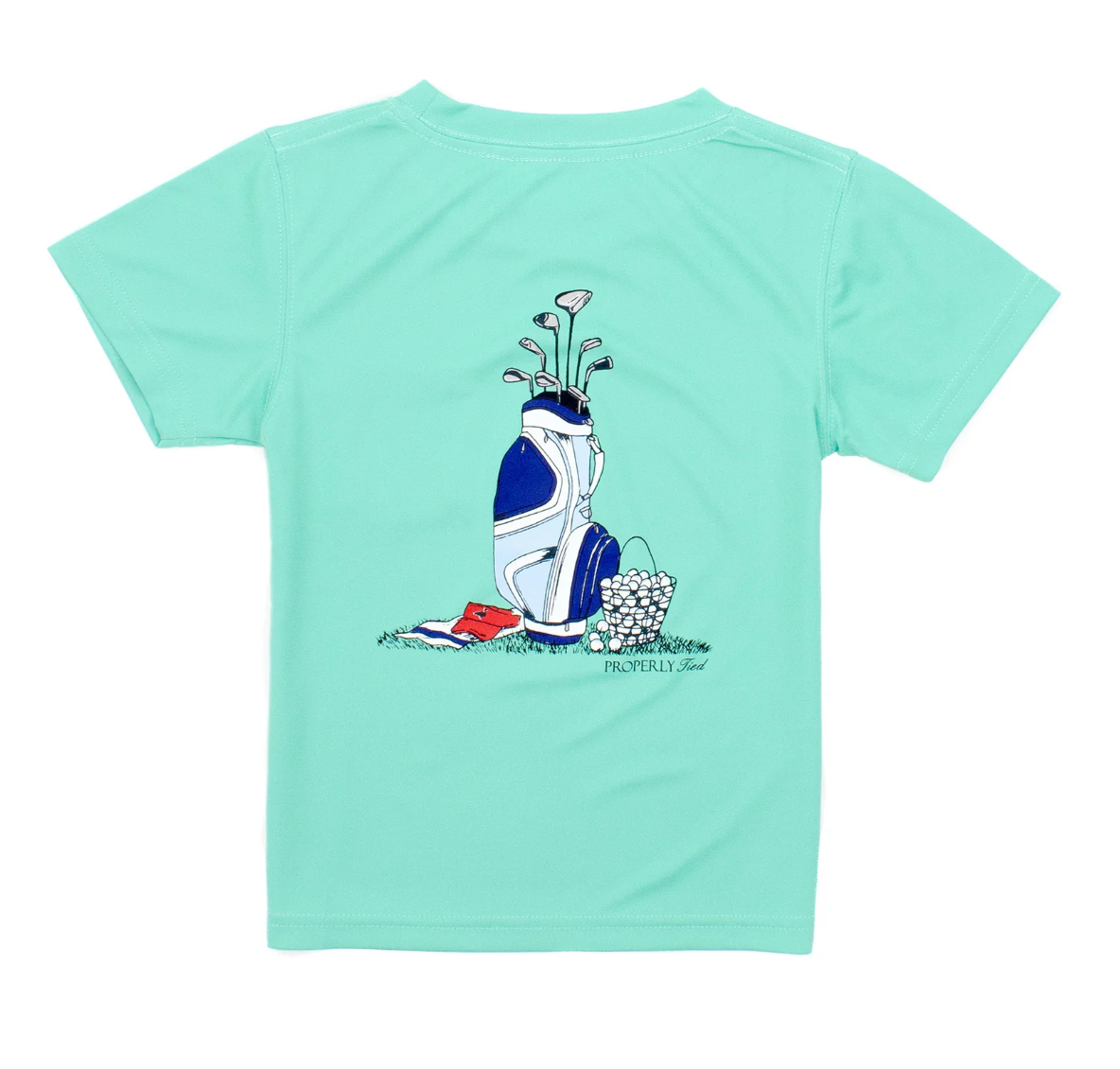 Boys Performance Short Sleeve Tee, Golf Clubs Soft Green