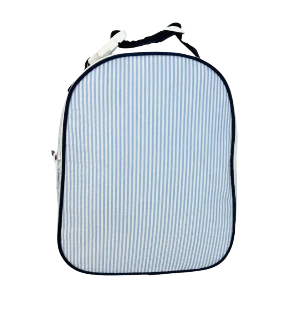 Seersucker Snack Bag, Light Blue & Navy