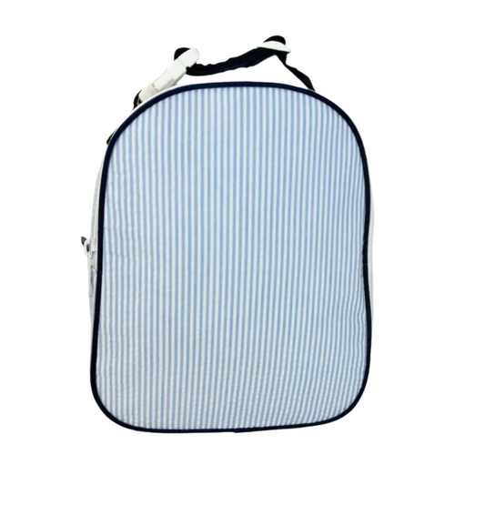 Seersucker Snack Bag, Light Blue & Navy
