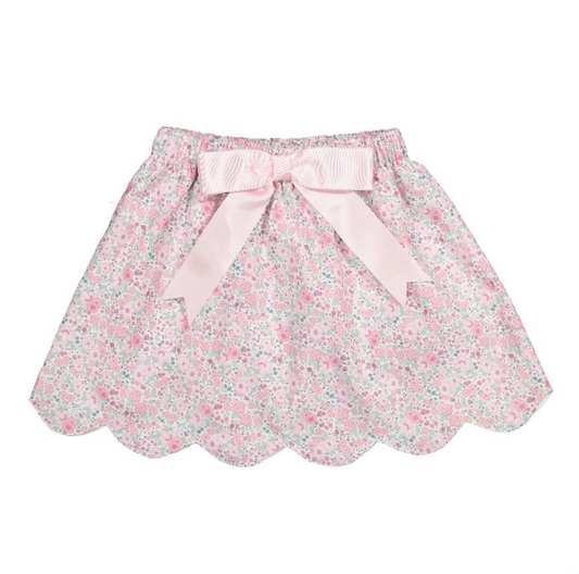 Pink Ditsy Floral Skirt